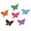 5Pcs Alloy Drip Oil Double Hanging Butterfly Charms Pendant For Women Kids Necklace Bracelet DIY Jewelry Making Accessories