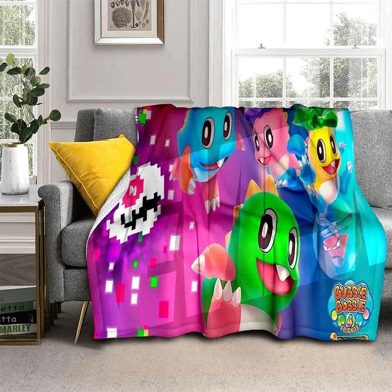 Bubble Bobble Cartoon Game Gamer 3D Blanket,Soft Throw Blanket for Home Bedroom Bed Sofa Picnic Travel Office Cover Blanket Kids