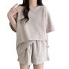 [zhujbo] Loungewear for Girls, Junior High School Students, Women's Loungewear Set, Short Sleeve Top and Shorts, Soft, Lightweight, Comfortable Lounge