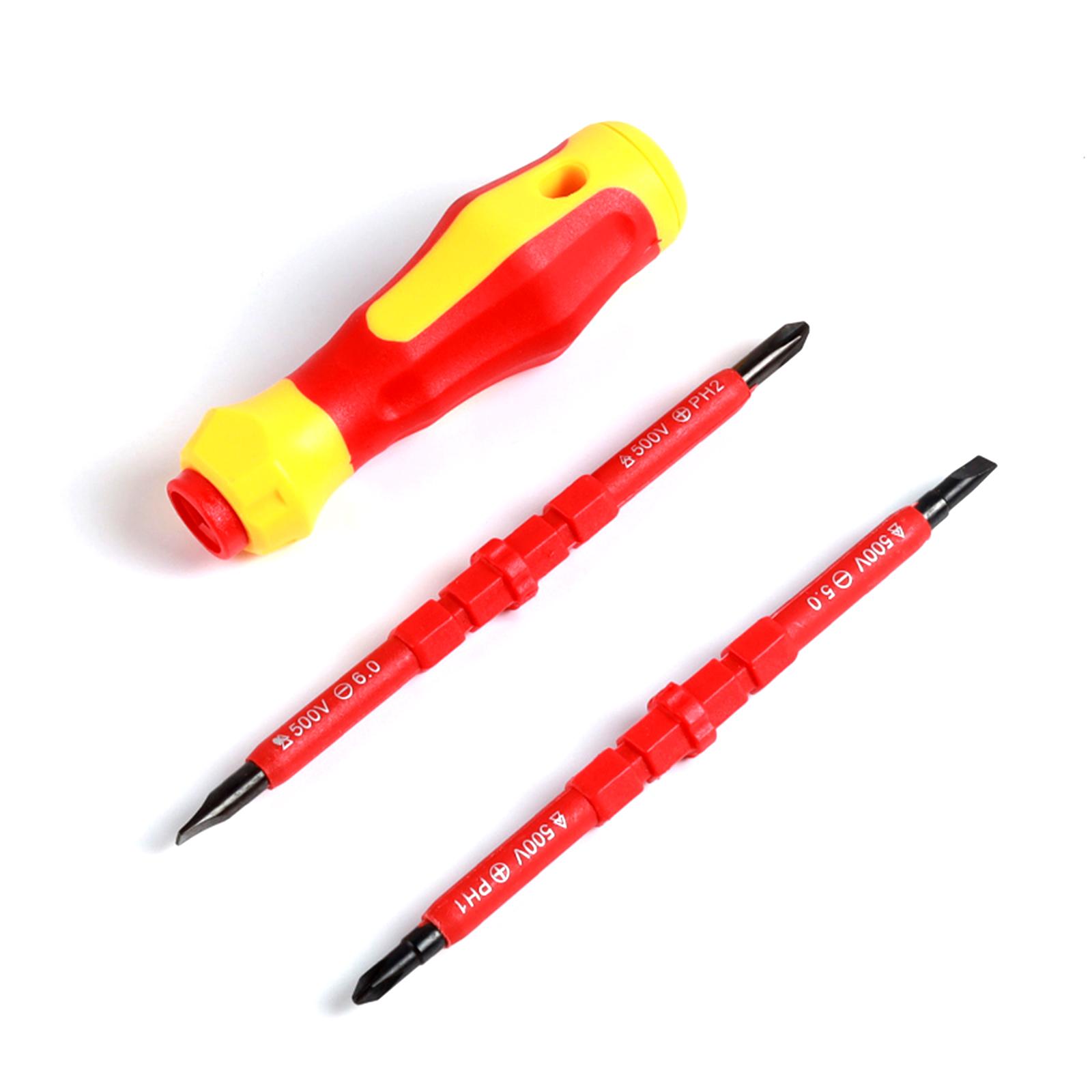 

Отвёртка электрика Изолированный набор отвёрток Для многофункционального ремонтного инструмента Сильные магнитные крестовые шлицевые наконечники красный