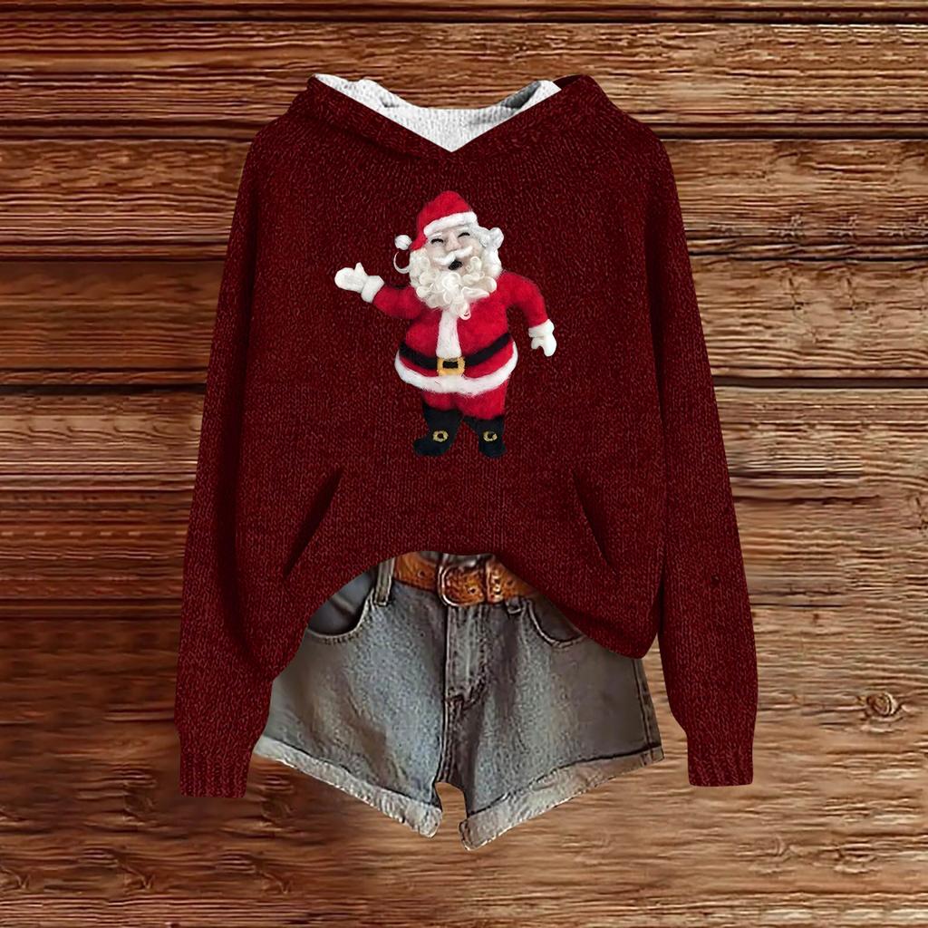 Dámské mikiny Pletený svetr Roztomilé tričko Podzimní pulovr Mikina s kapucí