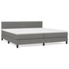 3140162 vidaXL Lit à sommier tapissier avec matelas Gris foncé 200x200cm Tissu