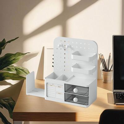 Desk Organizer As Storage And Stationery Box Make Up Station with Perforated Plate