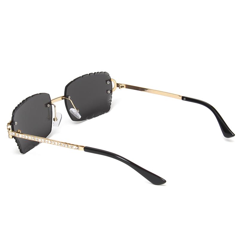Ochelari de soare pătrați, cu montură fără ramă, tăietură tip piatră prețioasă, la modă, cool, cu lentile degradate, unisex, ochelari de soare, retro, fără ramă, lentile tăiate tip diamant, nuanțe