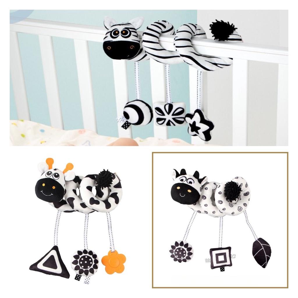 Black And White Animal Visual Stimulation Early Education Crib Toy