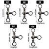 50PCS/Bag Fishing Accessories Black Nickel Plating Three-Prong Connector T-Swivel Sub-Line Splitter Outdoor Fishing Bazi Ring