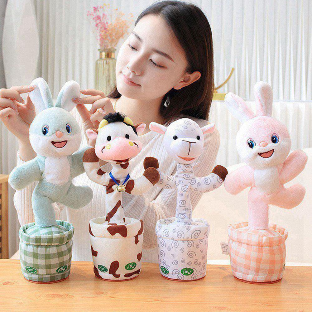 Electric Dancing Electric Dancing Music Plush Toy Cute Rabbit Rose Twisted Ass Pets Doll Stuffed Animal Kids Gifts