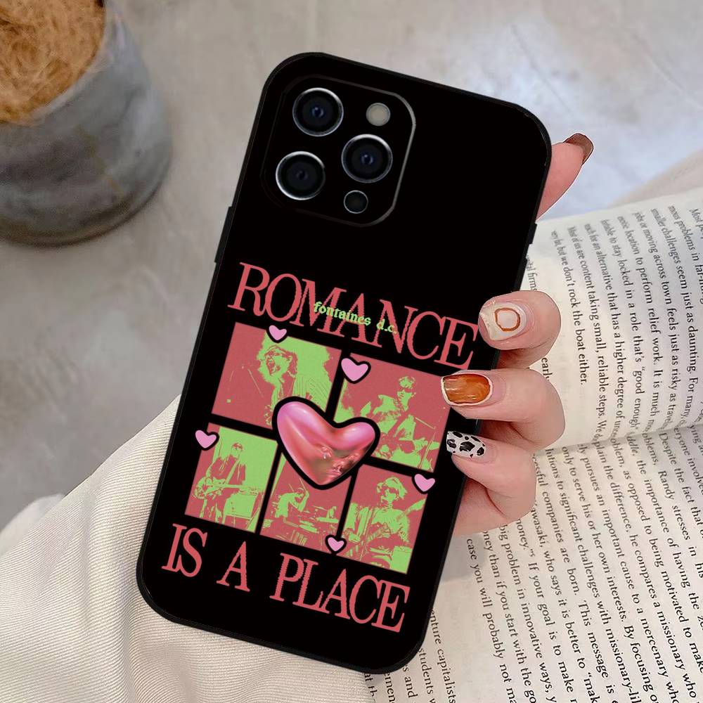 

Fontaines -DC Romance Phone Case For iPhone 17,16,15,14,13,12,11 Plus,Pro Max,XS,Soft Silicone Black Cover iPhone15ProMax