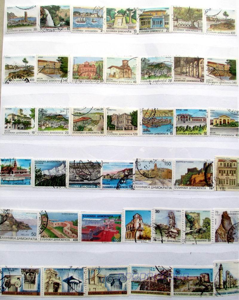 Greek Post Stamps Postage 50 Different Greece Stamps Hellas Real Stamped Collectible Postage Stamps Material For Scrapbooking