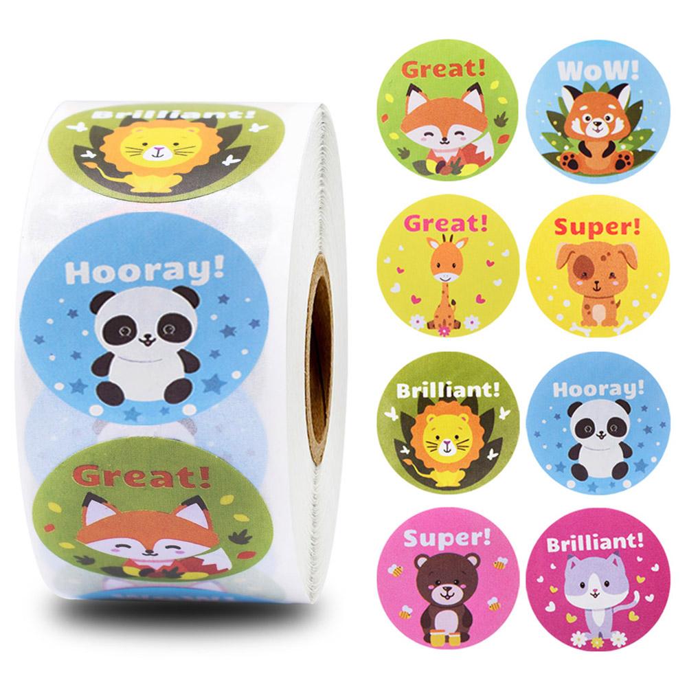 500 Pcs Reward Stickers Motivational Stickers Roll For Kids For School Reward Students Teachers Cute Animals Stickers Labels