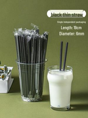 ZISIZ Individually Wrapped Disposable Plastic Straws