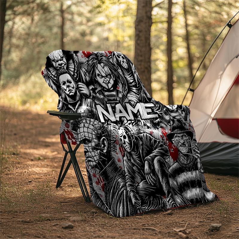 Personalized Custom Name Blanket - Horror movies Print Design,Blanket for Sofa,Bed,Travel,Camping - Soft and Warm, Great Gift