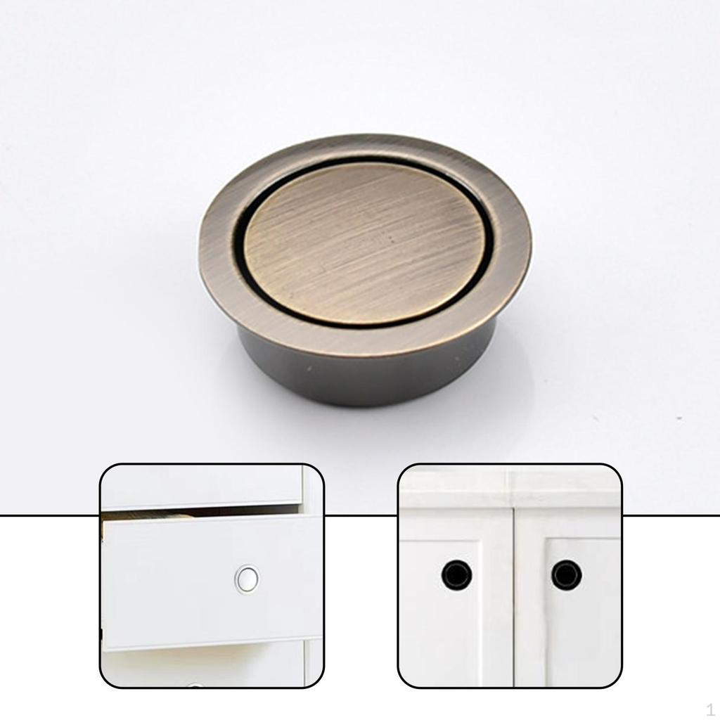 Concealed Flush Pull Handle Hardware Round 42mm Recessed Door Multipurpose for Sliding