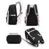 Movie Peripheral Print Backpack, School Bag Student Campus With Plush Ball Backpack With USB Port