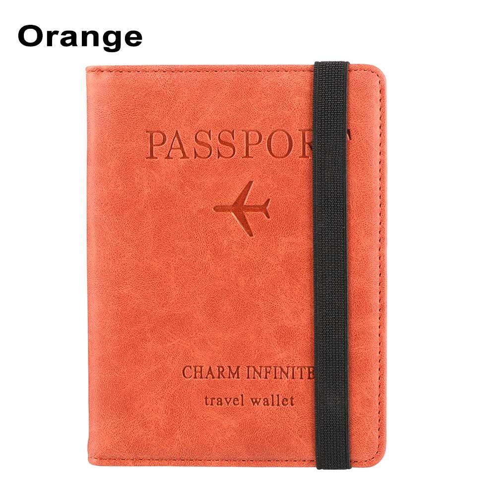 RFID Leather Passport Bag Wallet Multi-function Document Package Portable Travel Ultra-thin Passport Holder
