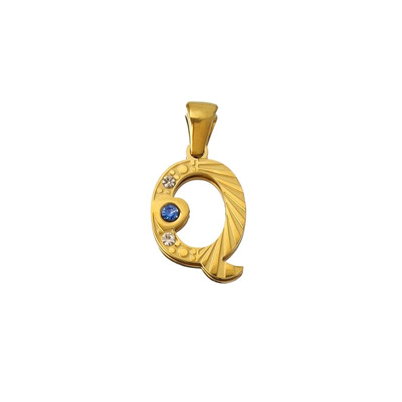 26 Letter Pendant Necklace 18K Pendant Series Ring Gold Color Independent Station Necklace Accessories Jewelry