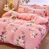 3Pcs Duvet Cover Set,1Pc Heart Print Thicken Winter Warm Duvet Cover with 2Pcs Pillowcases for Double Bed Funda Nordica Cama