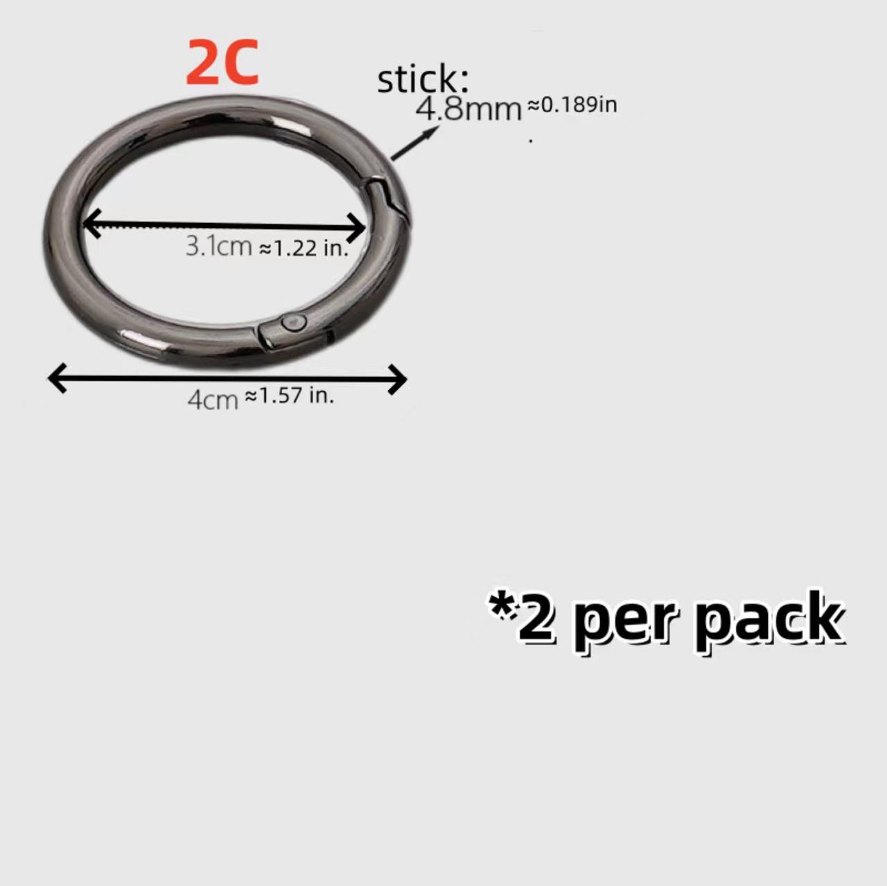 

Весенняя пряжка из цинкового сплава, открытая кольцевая пряжка, 2 шт./сумки, подвесные аксессуары, кольцо, подвесной брелок, подвесная пряжка чёрный