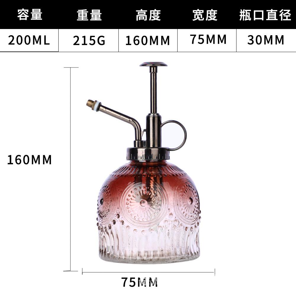 European Colorful Embossed Glass Watering Can Home Gardening Watering Sprinkler Kettle Succulent Plant Spray Can Gardening Decor