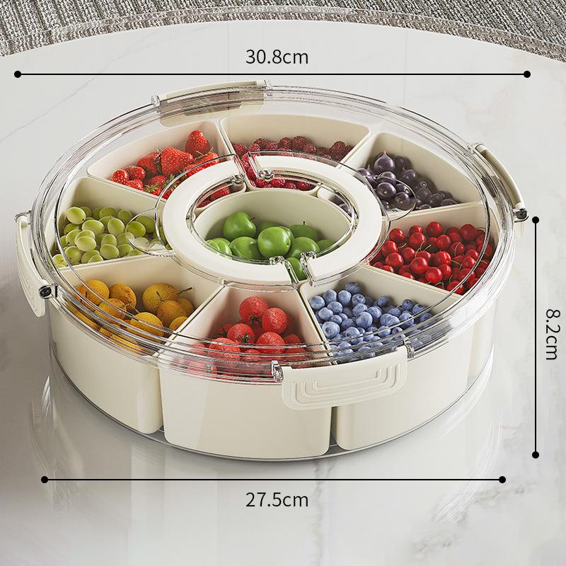 

High-End Luxury Fruit Bowl for Home Living Room Coffee Table Multi-Use Nut Dried Fruit Basket Sealed Seasoning Organizer