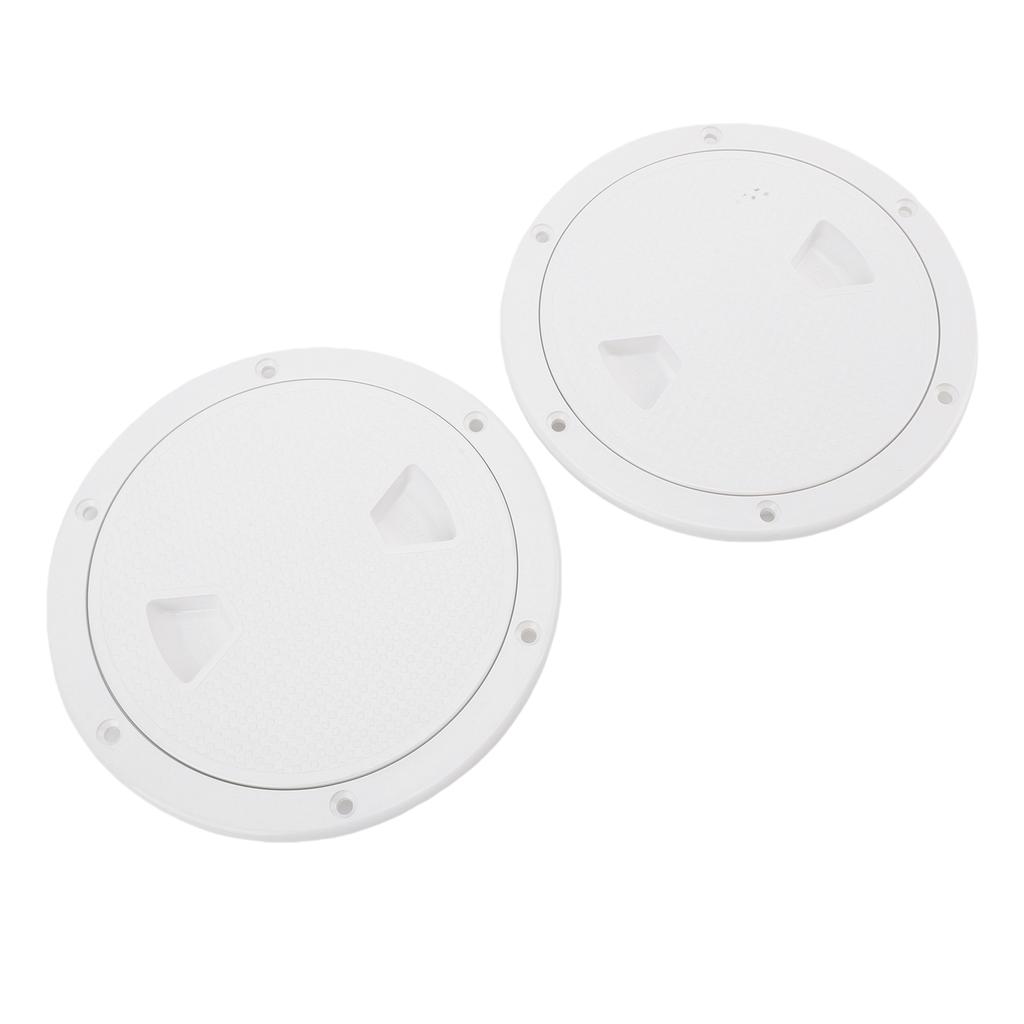 2PCS 6 Inch Boat Round Inspection Deck Plate with Detachable Cover for Marine Yacht White