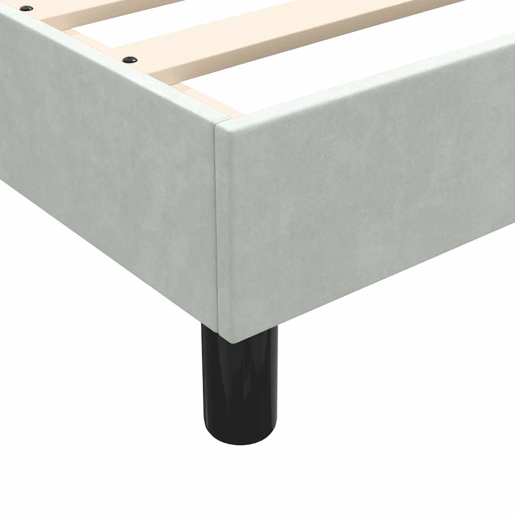 Box Spring Bed Without Mattress Light Grey 80 x 210 cm Velvet