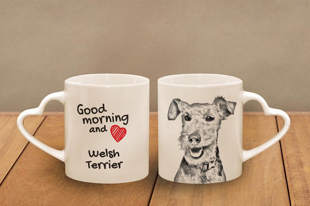 Welsh Terrier, Welshie, Daeargi Cymreig - Cup with a Dog, Adorable Cup with a Heart-shaped Handle, Universal Gift from the Art-Dog Brand