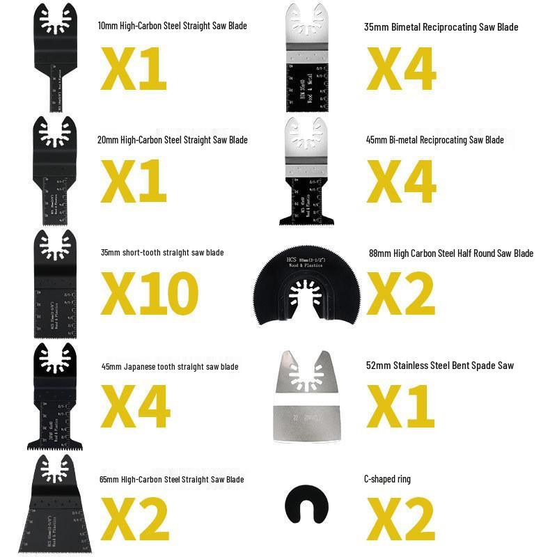 31-Piece Oscillating Saw Blade Kit for Wood, Plastic, and Putty Cutting
