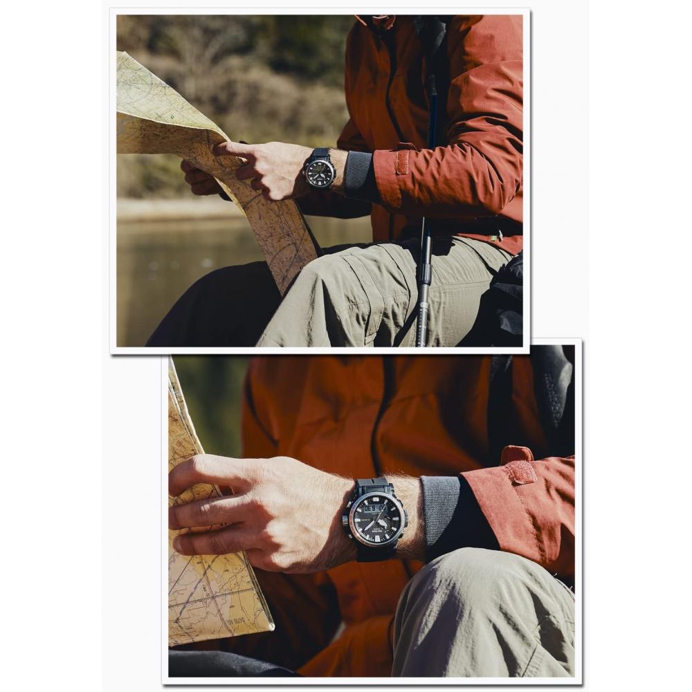 [Casio] Montre Protrek [Climber Line Radio Solar Biomass Plastic PRW-61-1AJF Homme Noir