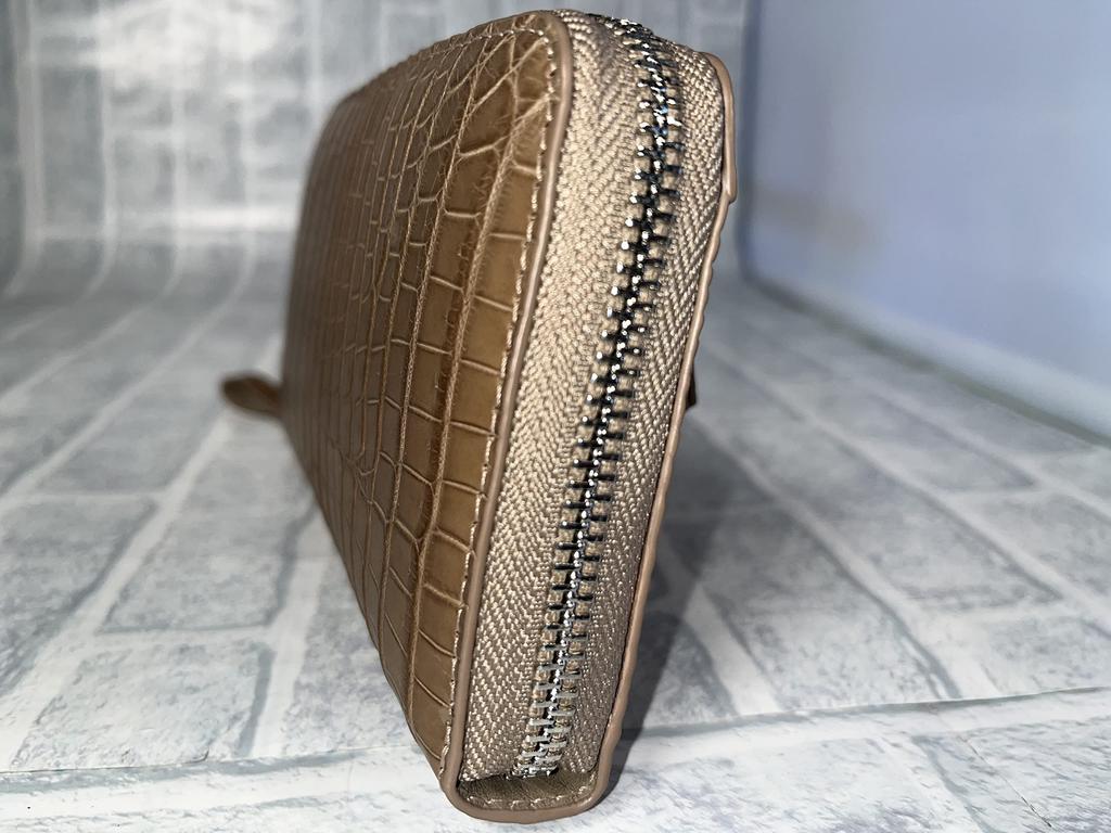 Guodi Crocodile Genuine Leather Long Wallet Round Zipper Type Crocodile Leather Crocodile Leather Wallet Wallet Wallet [GUODI] Women's Men's/Croc