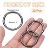 32pcs Buckles Inner Diameter Thickness Zinc Alloy Opening Clasp Clips for Craft Key Ring Bag Strap Belt DIY Accessories Gun Black [uxcell] O-Ring