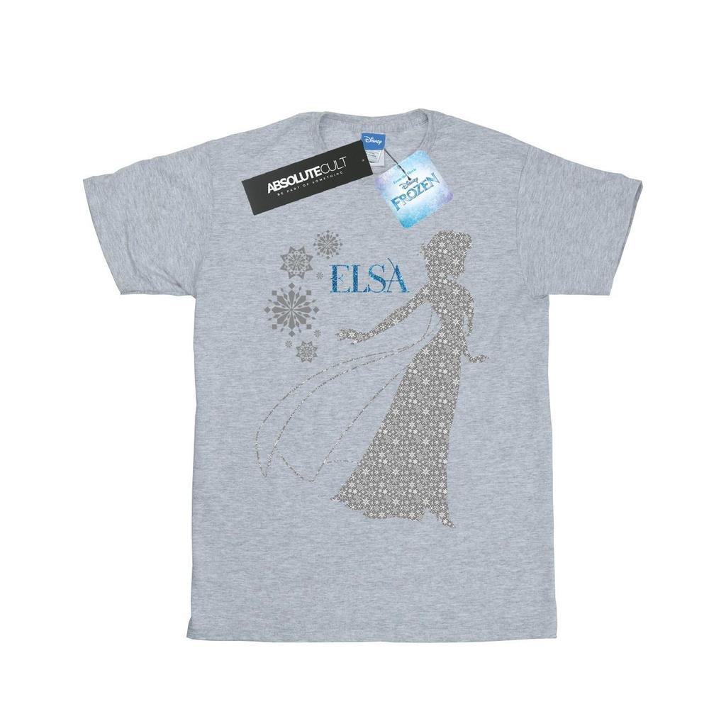 Disney Womens/Ladies Frozen Elsa Christmas Silhouette Cotton Boyfriend T-Shirt