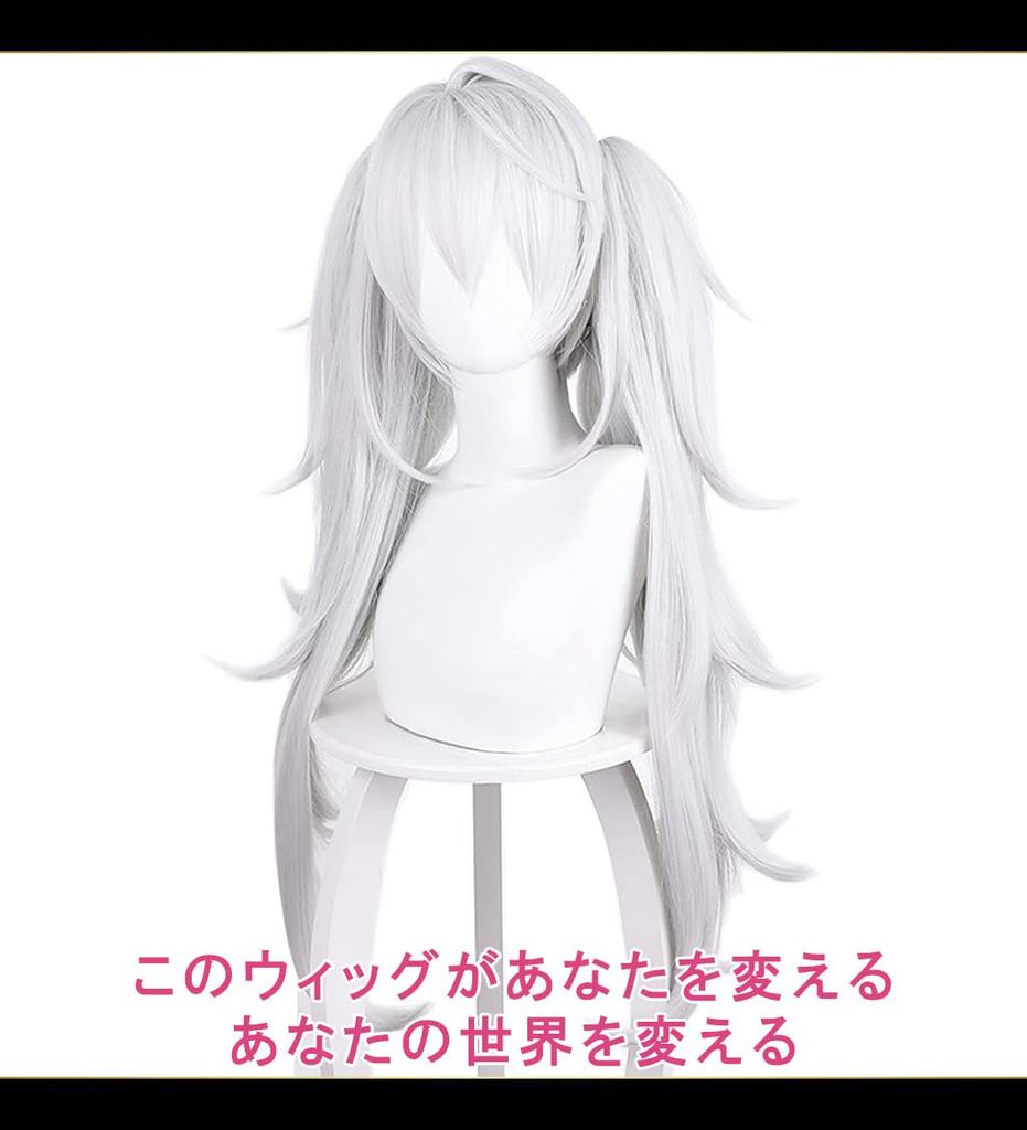 CaseEden Cosplay Long with Silver Includes 2 Wig Nets Wig, Twintails, 80cm, Bun, Heat-Resistant, Hair,