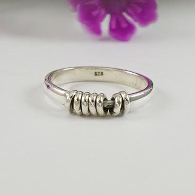 Bague Spinner en Argent Sterling 925, Bague de Méditation, Bague de Yoga Faite à la Main, Bague Anti-Stress, Bague Délicate, Bague pour Pouce