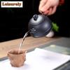 270ml Elegant Yixing Purple Clay Teapots Famous Artists Handmade Lucky Lion Pot Raw Ore Black Mud Tea Making Kettle Zisha Teaset
