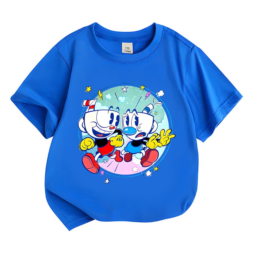 Cuphead 2026 NEW Boys Girls Kids T-shirt Round Neck ShortSleeves Fashion Streetwear Manga/Comic Tees Toddler Cartoon Clothing