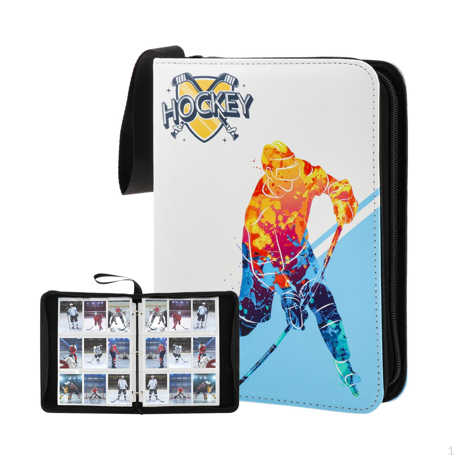

Защитный чехол для 3 карточек, коллекционный альбом из искусственной кожи, переплет для хоккейной тематики, торговля синий