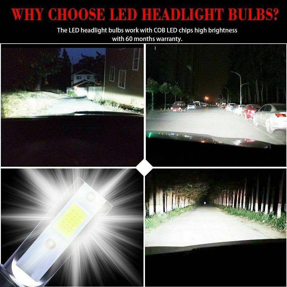 2Pcs H7 Car Light LED Headlight 200W 20000LM Hi/Low Beam Bulbs Kit 6000K Canbus Error Free Headlight Replacement Bulbs 7