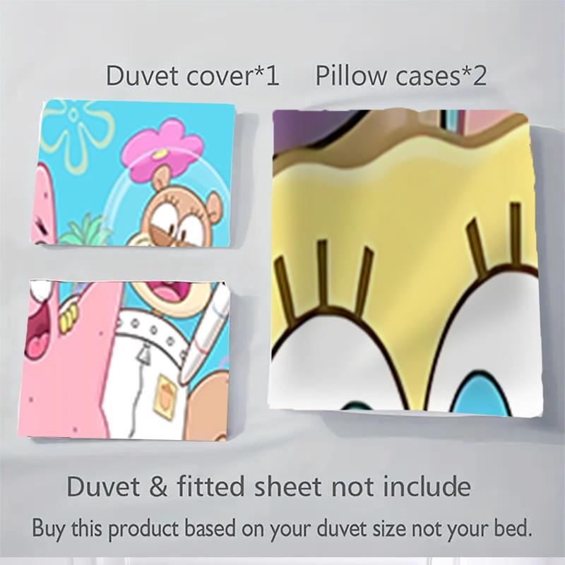 3Pcs Spongebob'S Underwater Adventure Bedding Sets For All Sizes New 3D Printed Bed Cover Comforter Duvet Cover Pillowcase Bedroom Decoration