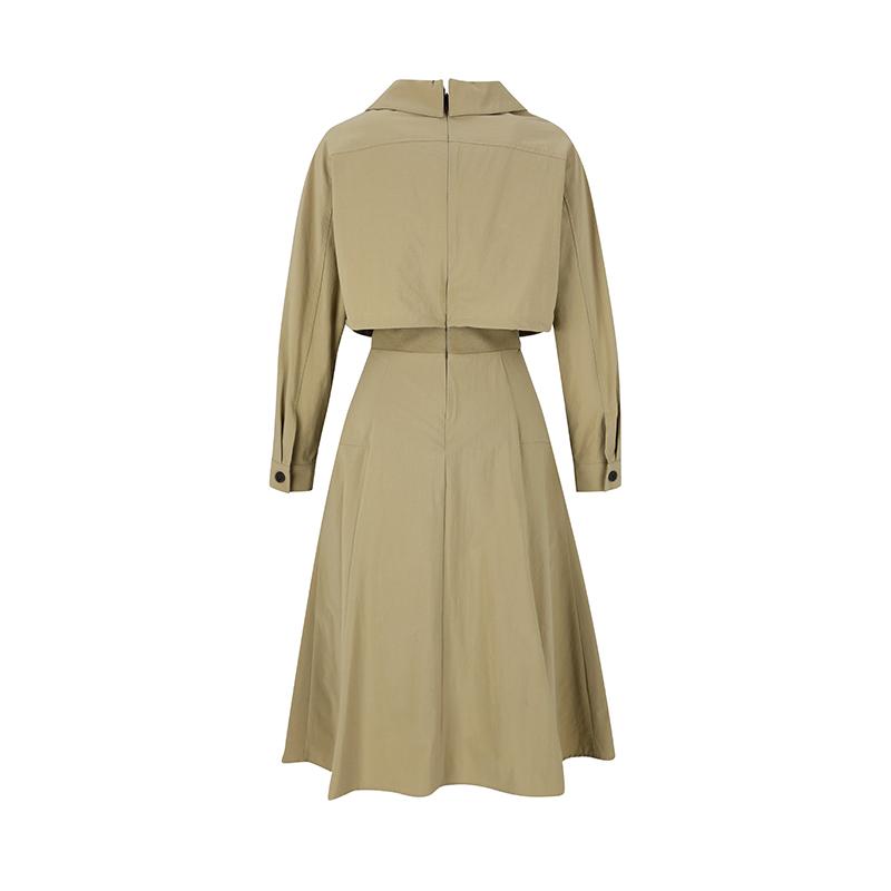 SOUP Shirt Collar Two-In-One Casual Dress (Sz9Op80)