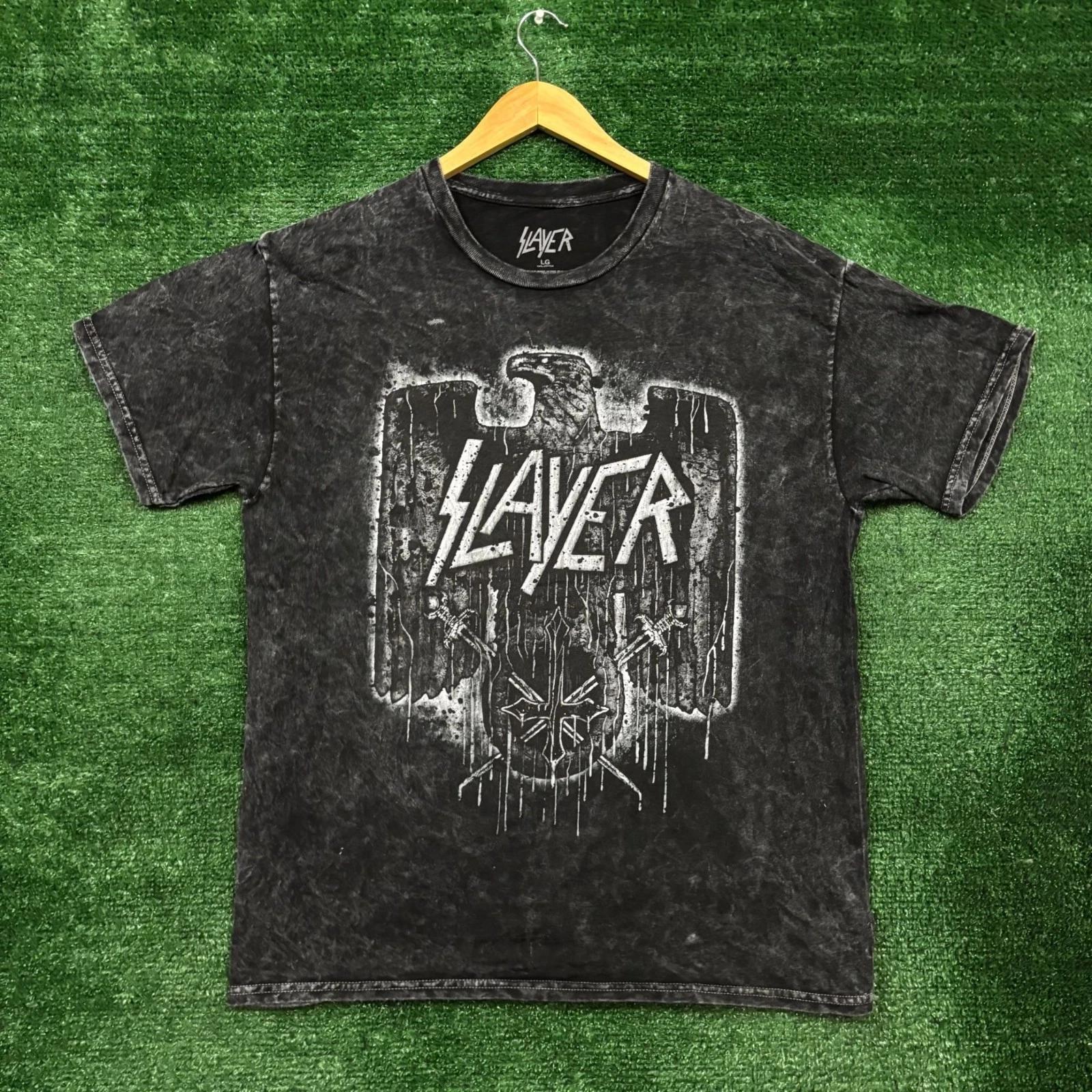 

Slayer Eagle Statue Thrash Metal Band Mineral Wash T-shirt Size Large 2XL