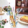 Colorful Glass Straws Reusable Drinking Straw Spiral Shape Easy to Use Clean