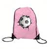 10PC Custom Text Pattern Soccer Drawstring Backpack Polyester Sports Bag Basketball Storage Oxford Fabric Sack