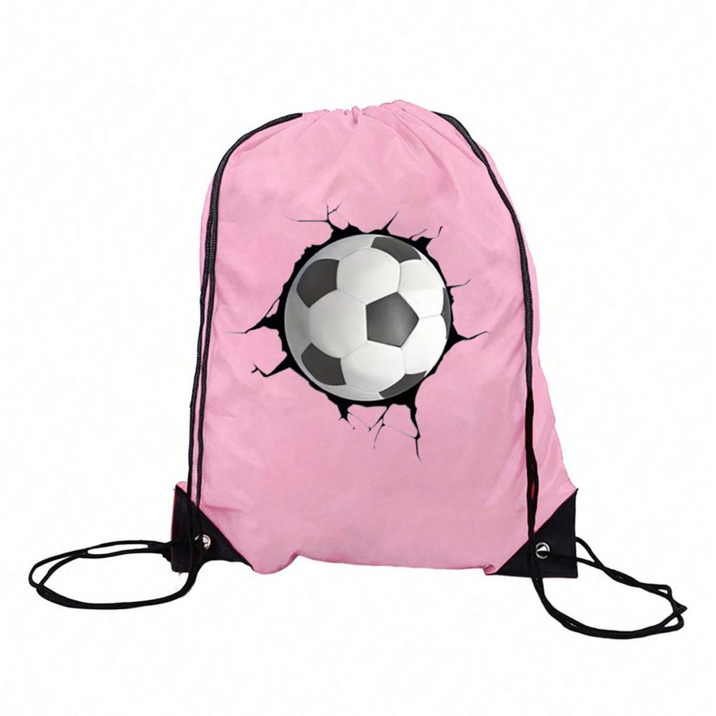 10PC Custom Text Pattern Soccer Drawstring Backpack Polyester Sports Bag Basketball Storage Oxford Fabric Sack