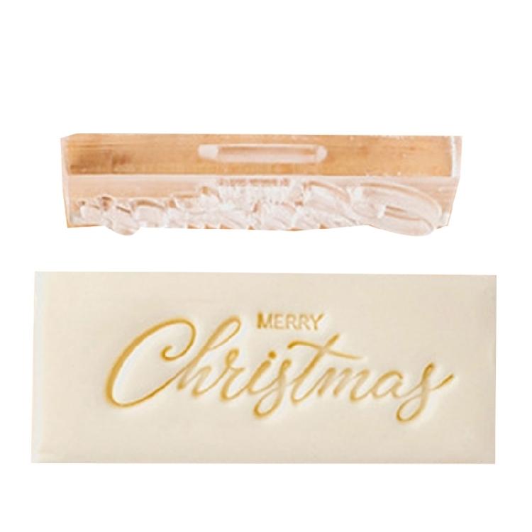 

Creative Christmas Cookie Stamp with English Blessing Food Grade Fondant Molds Biscuit Maker for Festival Baking Needs