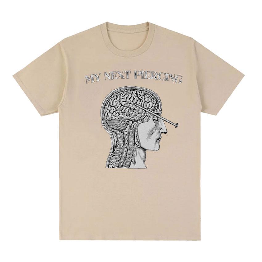 2025 Summer Vintage My Next Piercing Funny Meme Mens ONeck High Quality Fashion Tops Unisex 100 Pure Cotton Printed Tshirt