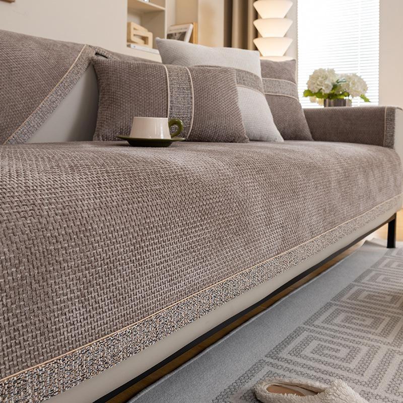 Housse de canapé en velours côtelé de luxe pour salon, antidérapante, douce, serviette de canapé, coussin d'angle pour canapés, tapis de siège universel 4 saisons
