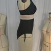 1011 European and American sexy gang V-shaped one-piece swimsuit swimsuit bikini lace-up color scheme women's swimsuit