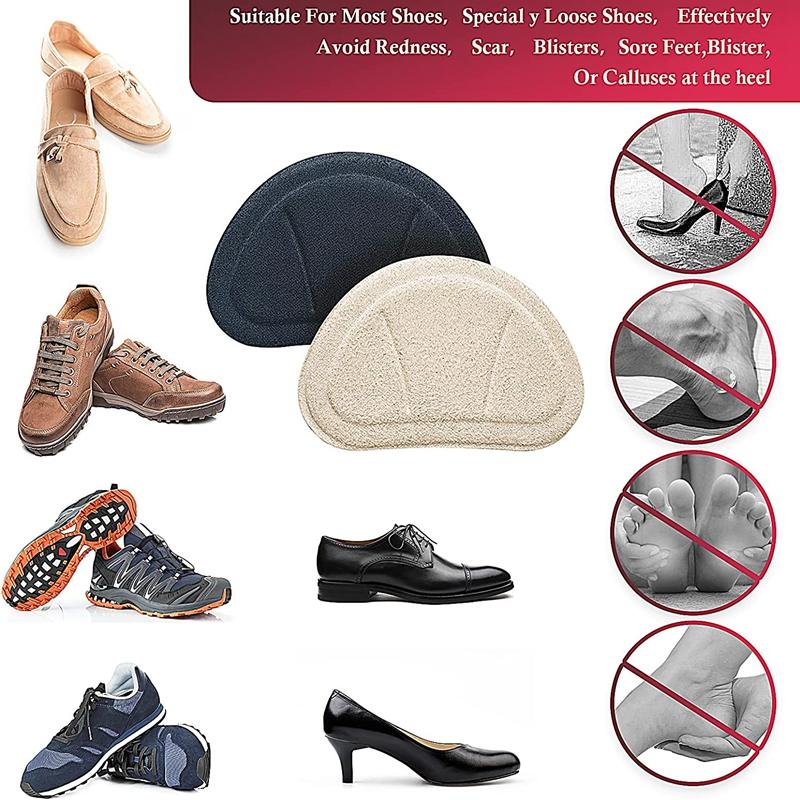 2Pcs High Heel Cushion Pads Heel Liners Grips Foot Care Protector Shoe Insoles Stickers for Loose Shoes Heels Sneakers Women Men