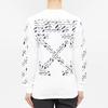Off-White Airport Tape Long Sleeve T-Shirt FW21 Slim Fit Men Tops White OMAB001S201850030188